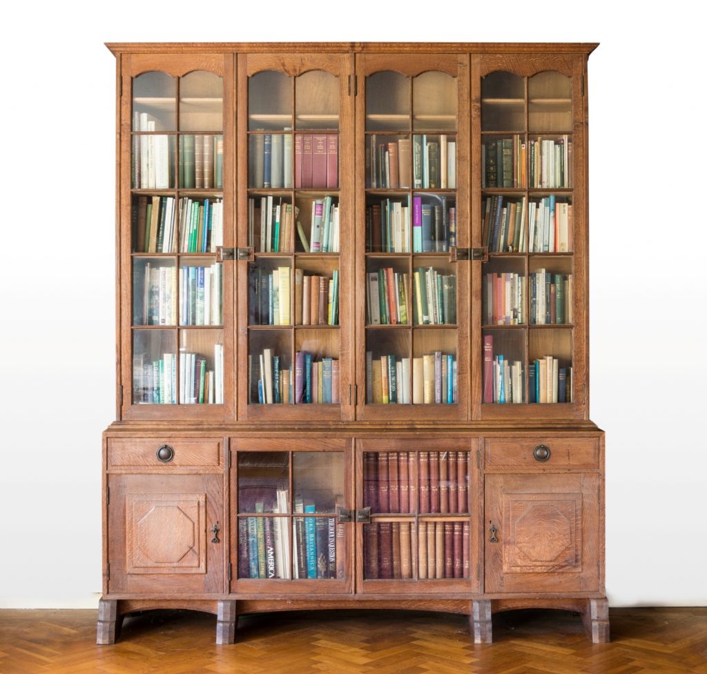 Peter Waals, an oak bookcase commissioned by the Cadbury Family